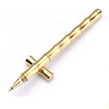 Bamboo Shape Brass Tactical Pen Useful EDC Tool Women Outdoor Portable Self Defense Tools Detachable Functional Write Pen