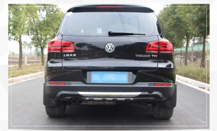 Подходит для Volkswagen VW Tiguan 2013- Передний+ задний бампер диффузор бамперы для губ защитная накладка АБС хромированная отделка 2PES