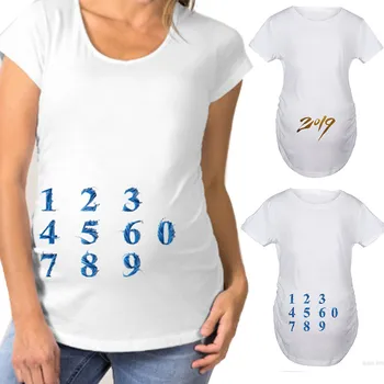 

Pregnant Cotton Clothes Women Short Sleeve Digital Printed Long T-shirt Zwangerschaps Kleding Hot Sale Mothers Clothing S-3XL
