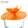 ME.FAM Fashion Colorful Lovely 3D Butterfly + Leaves Silicone Cup Cover 10.5 cm Dustproof Seal Lid Glass Ceramic Plastic Mug Cap ► Photo 3/6