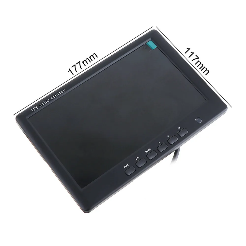  7 Inch TFT LCD Display HD Color Car Rear View monitor 2 Channels Video Input for Car Rear View Reve