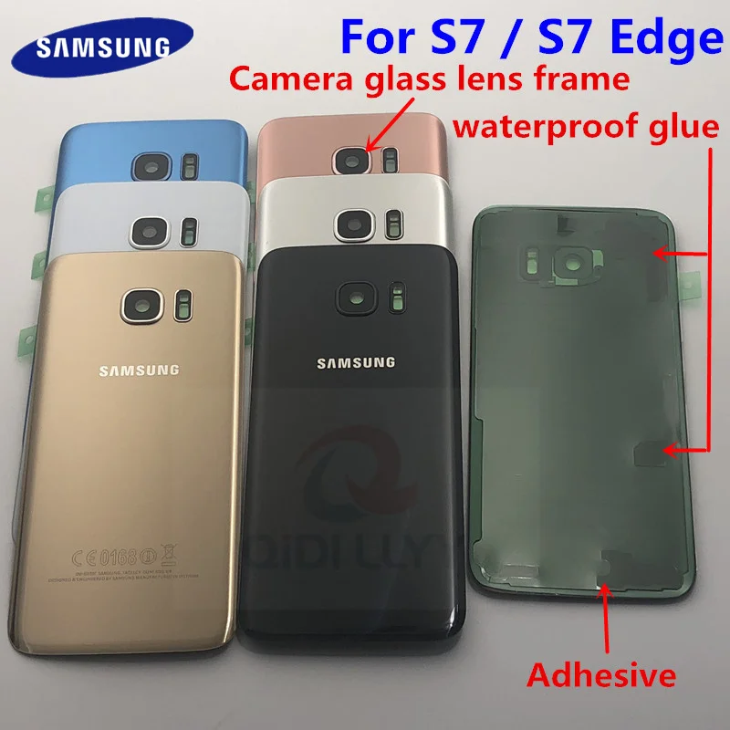 

For SAMSUNG Galaxy S7 G930F S7 Edge G935F glass cover for battery rear door housing for SAMSUNG S7 Original rear glass cover