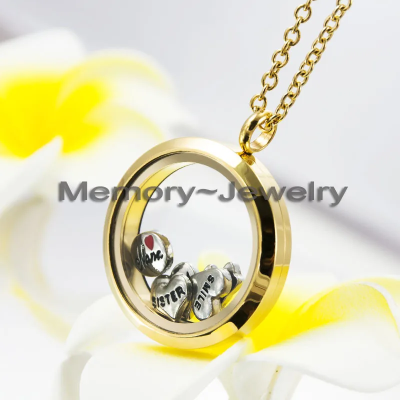 The most popular high quality Water Proof floating locket 316 L stainless steel twist gold