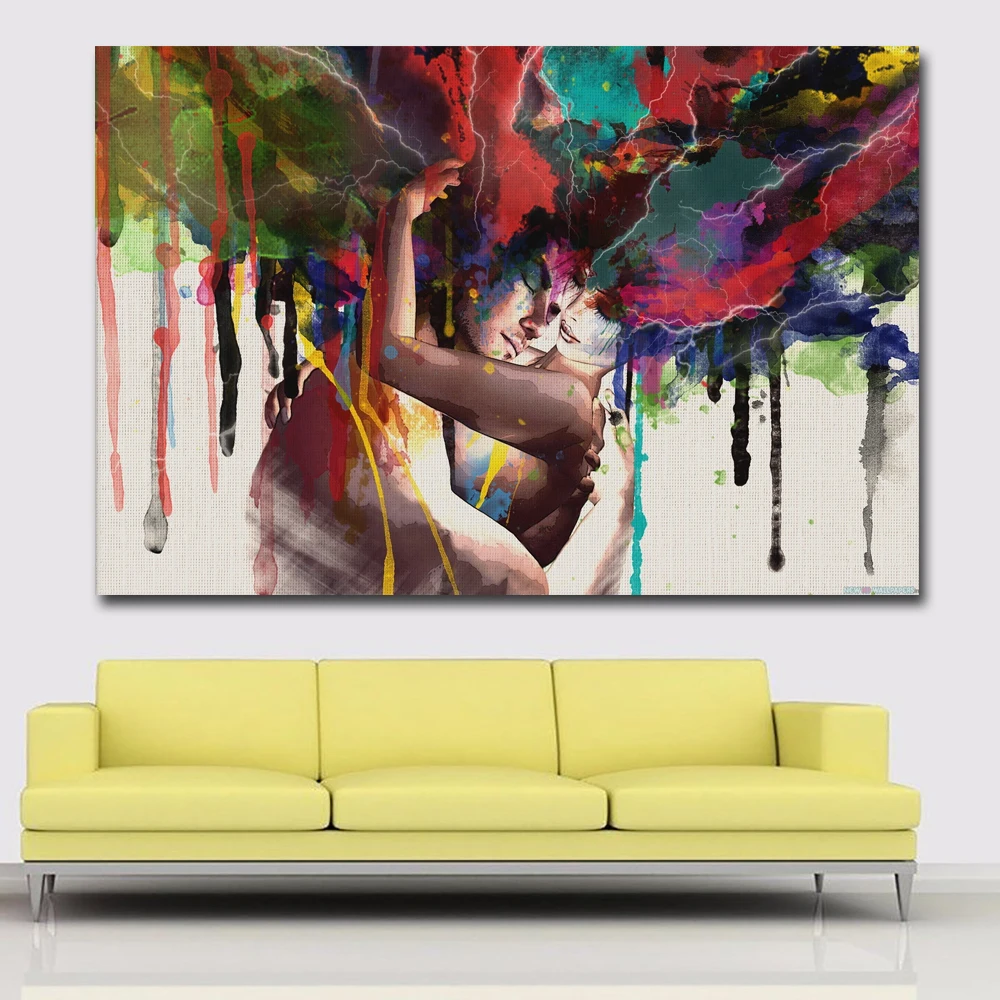  ART Posters Prints Wall Art Canvas Painting Abstract Couple Huging Wall Pictures For Living Room Wall Decoration