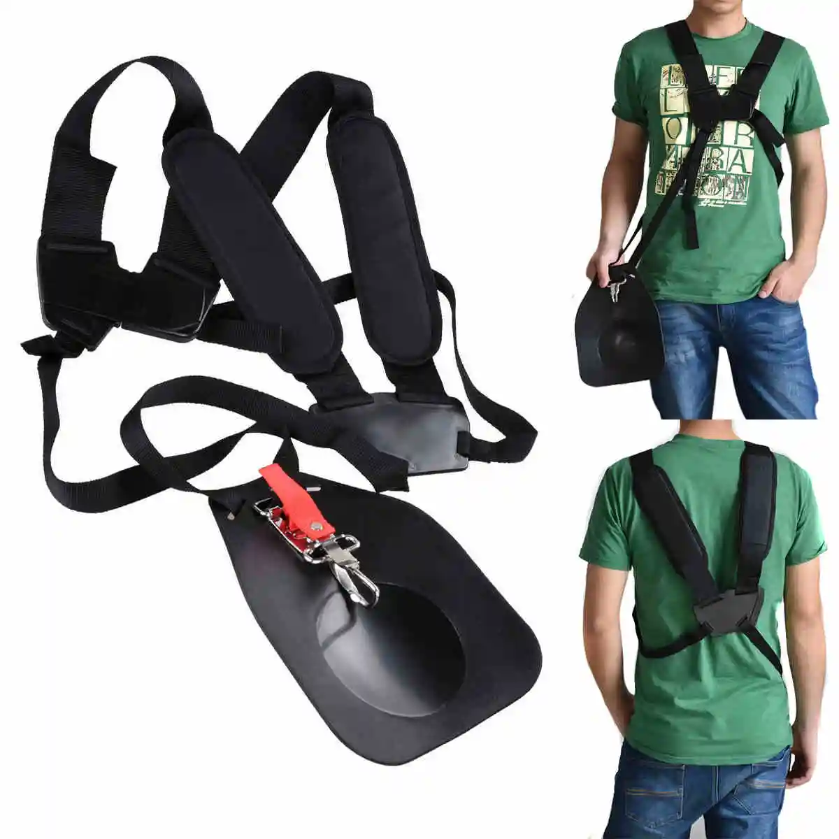 DWZ Durable Double Shoulder Harness Strap for Brush Cutter &Trimmer with Carry Hook