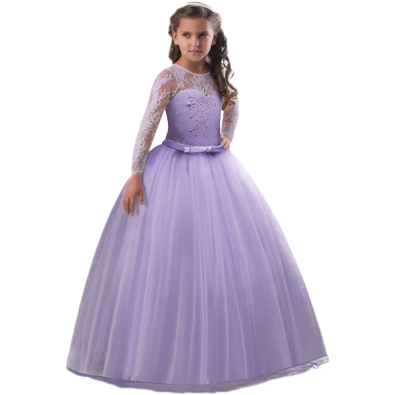 girls long sleeve purple dress