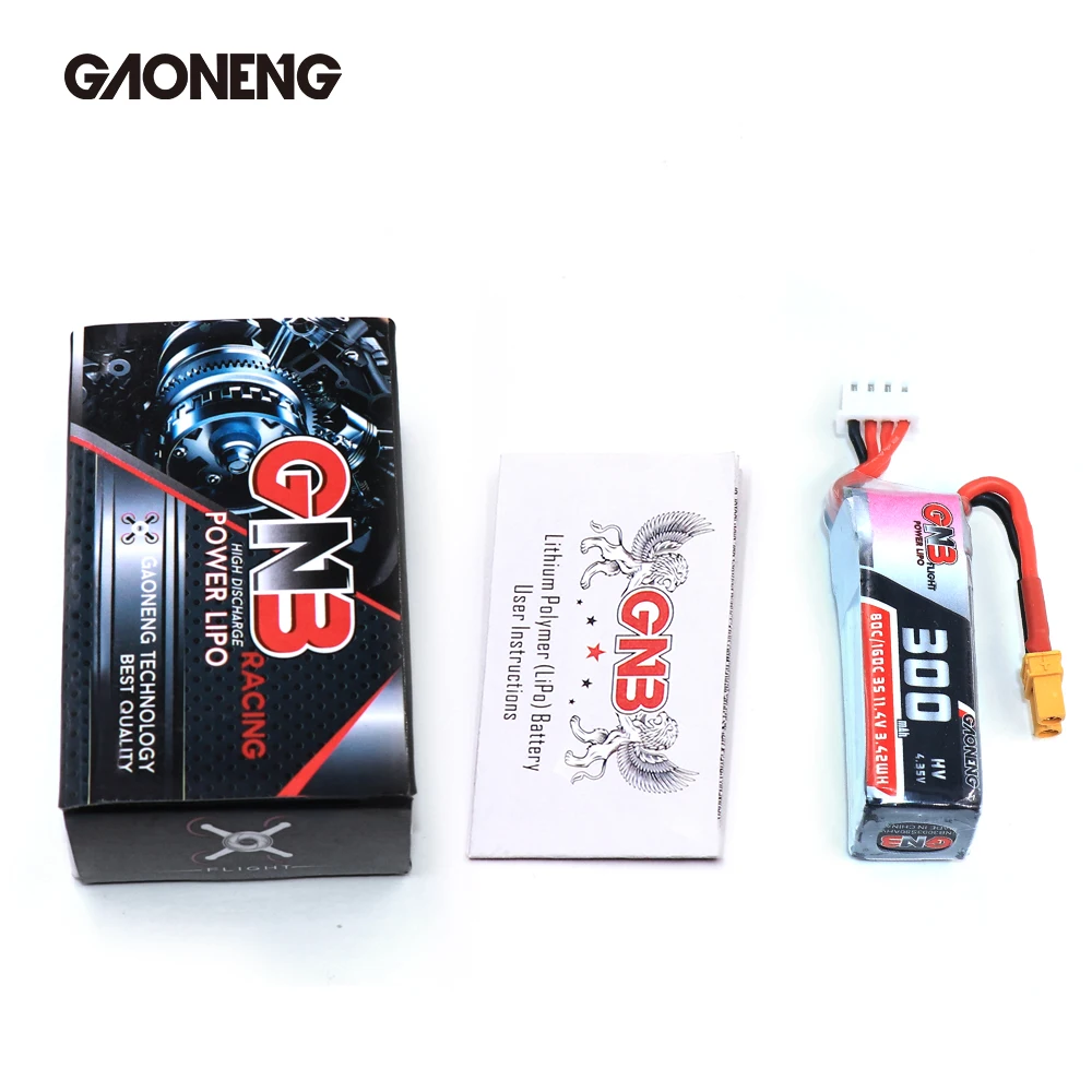 2 шт. Gaoneng GNB 300 мАч 3 S 11,4 в 80C/160C HV Lipo батарея с XT30 разъем для BETAFPV Beta75X 3 S Beta65X 2 S Whoop дроны запчасти