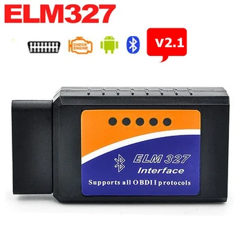 

Newest ELM327 V2.1 Supports OBD II Protocols ELM 327 Bluetooth OBD-II OBD2 Diagnostic Scanner Free Shipping