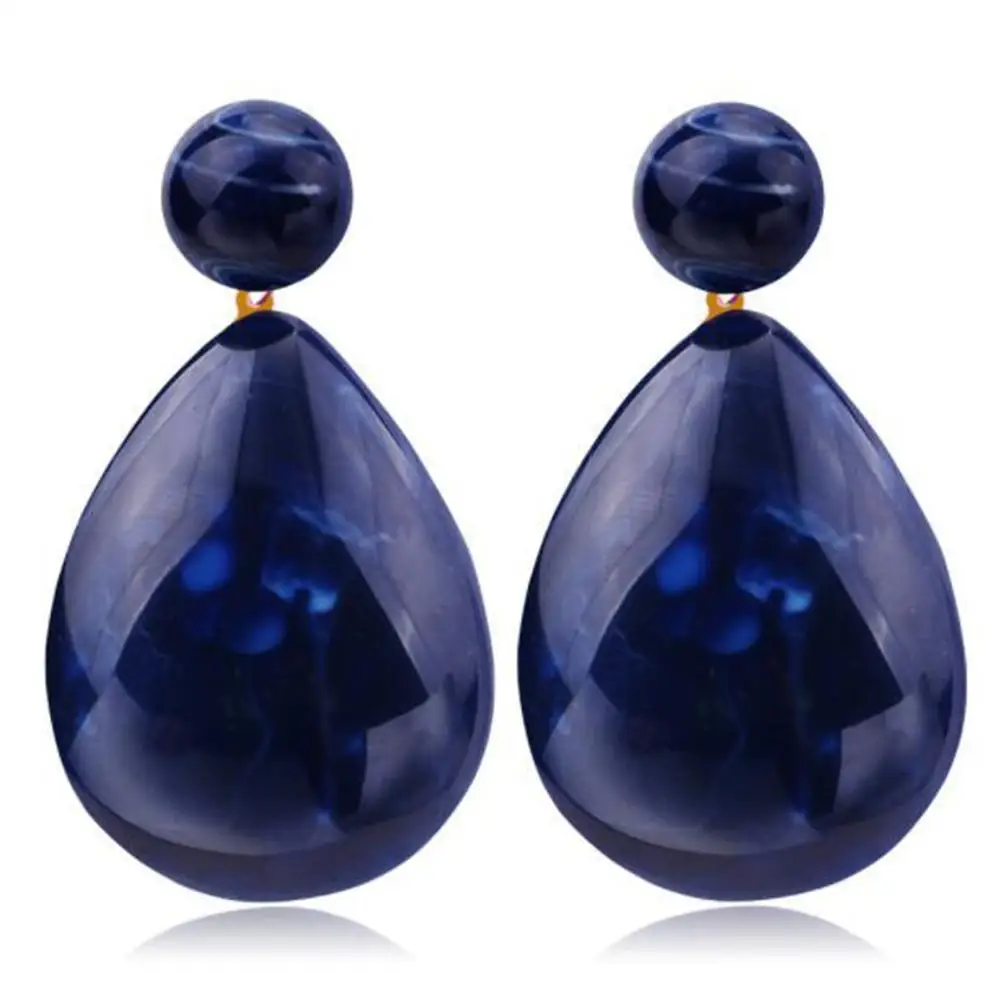 

Fashion Simple Women Resin Water Drop Statement Dangle Stud Earrings Jewelry 2019NEW