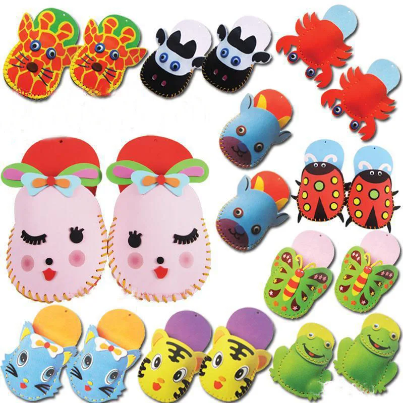 

1 pair Children Cartoon Animal EVA handle slippers/ Kids Kindergarden Art Craft Learning Educational Toys
