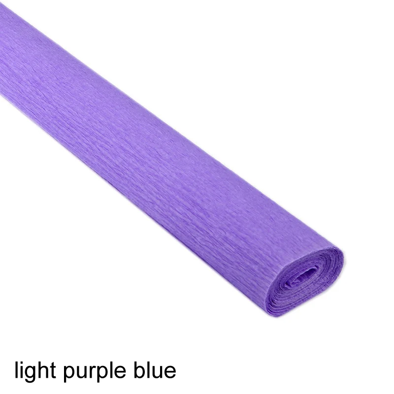 Складывающийся креповый бумажный скребок, венок для рукоделия, цветочная упаковка, вечерние украшения для дня рождения, свадьбы - Цвет: light purple blue
