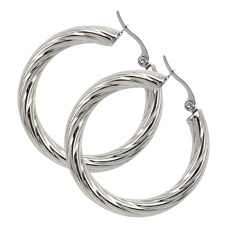 Серьги кольца женские Большие серебристые диаметром 41 мм|big hoop earrings|fashion earringshoop