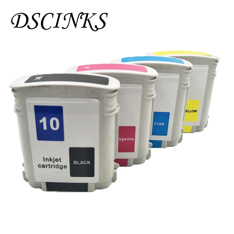 4 pcs 69ml with full ink compatible cartridge for HP 10 82 For HP Designjet 500 500PS 800 800PS