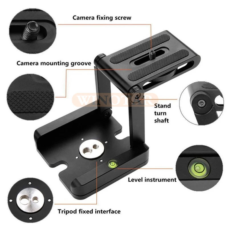 Z Type Tripod Heads Solution Photography Studio Camera Tripod Z Pan & Tilt Flex Tilt Head Aluminum Alloy For Nikon Canon Camera
