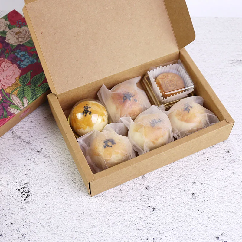 

6 Capsules Xuemei Niang Cake Boxes and Packaging Fashion Design Gift Box Kraft Paper Packaging Boxes Baking Packaging Wholesale