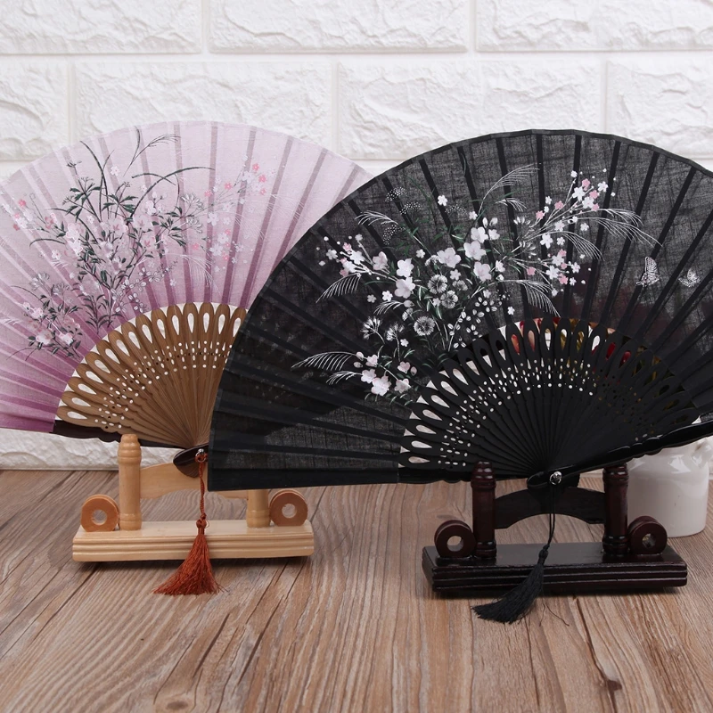 Китайское ремесло ручной деревянный вентилятор стенд дисплей База держатель домашний Декор украшение комнаты