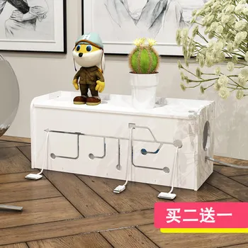 

DIY plastic cable storage box desk organizer case cables box holder Safety Socket Outlet Board Container carved cord