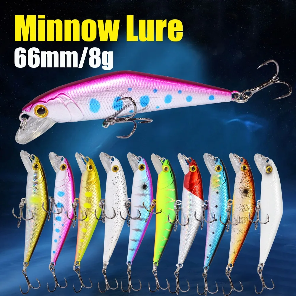 Afishlure 66 мм/8 г Гольян приманки тонущие жесткие приманки Iscas искусственные Pesca Leurre Dur Peche приманка для рыбалки ABS жесткая приманка D-Minnow