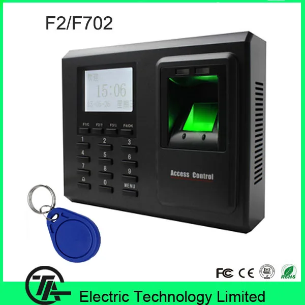 13.56MHZ IC Fingerprint Access Control And Time Attendance F2 Fingerprint Door Entry Systemin