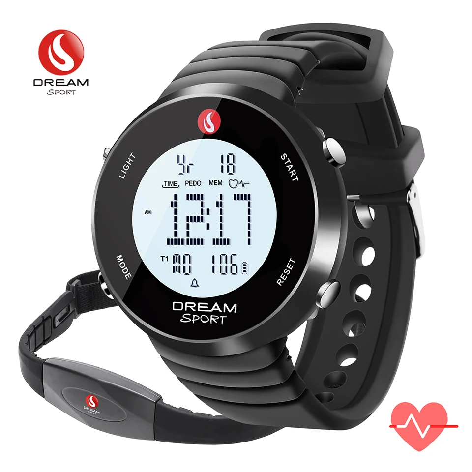 Dream Sport Heart Rate Monitor with Chest Strap, 3ATM Waterproof HR