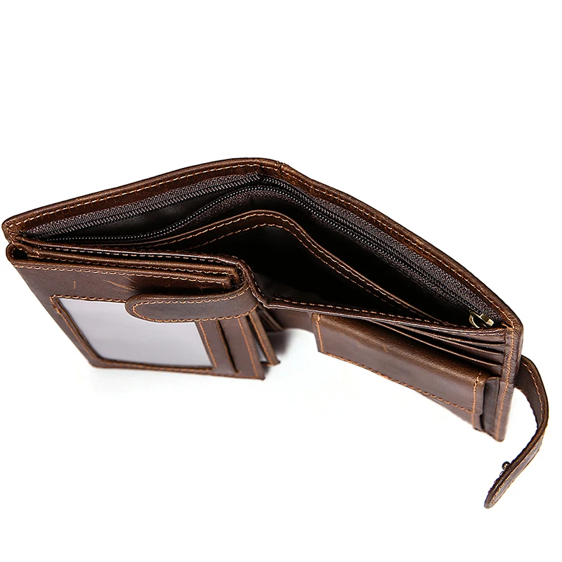 Классический мужской кошелек из натуральной кожи, кожаный бумажник ручной работы, держатель для карт, кошелек для монет, мужские короткие бумажники для мужчин 8301