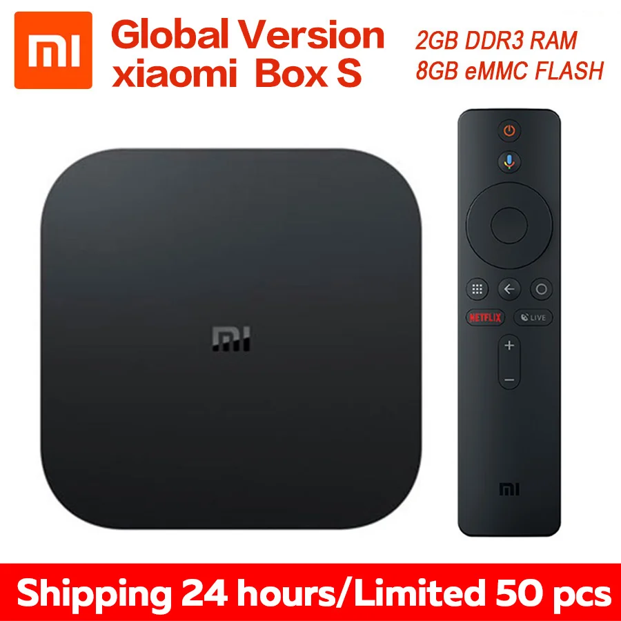 Глобальная версия оригинальная Xiaomi mi коробка S 4K Android 8 1 4 четырехъядерный Смарт ТВ