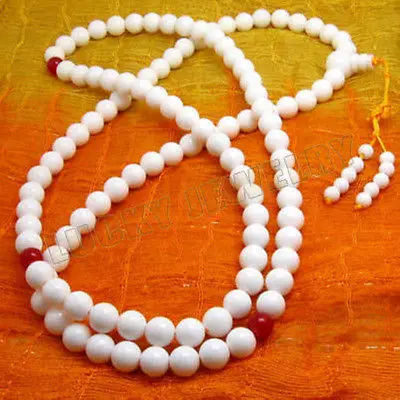 

10mm Tibetan Buddhism 108 ceramic Prayer Bead Mala Necklace