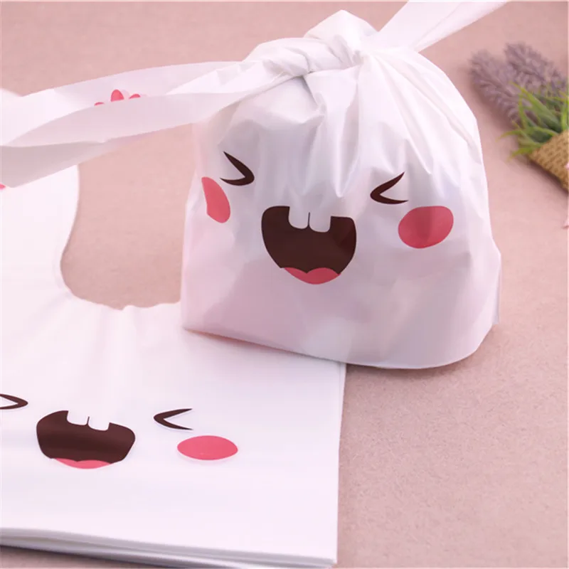 Wholesale 50pcs/lot 20x33cm Lovely Rabbit Ear Cookie Bags Large Plastic Wedding Candy Bags Favor ...