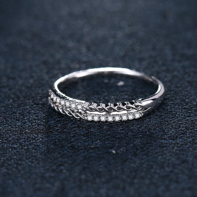 CACANA Silver Plated Rings For Women Bijou Cubic Zirconia Copper Hook Wedding Anillos Bijouterie Jewelry