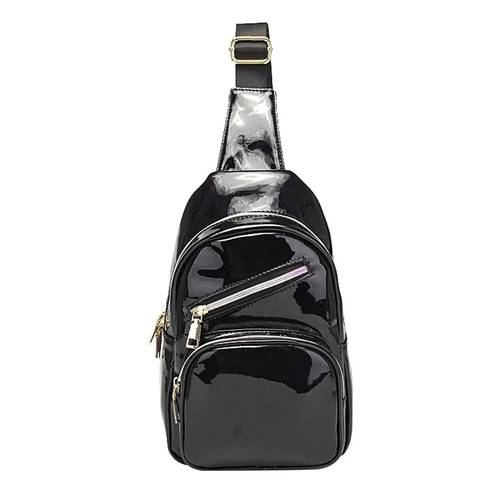 

Hot Women Laser Hologram Solid Color Faux Leather Crossbody Shoulder Pouch Chest Bag Gift