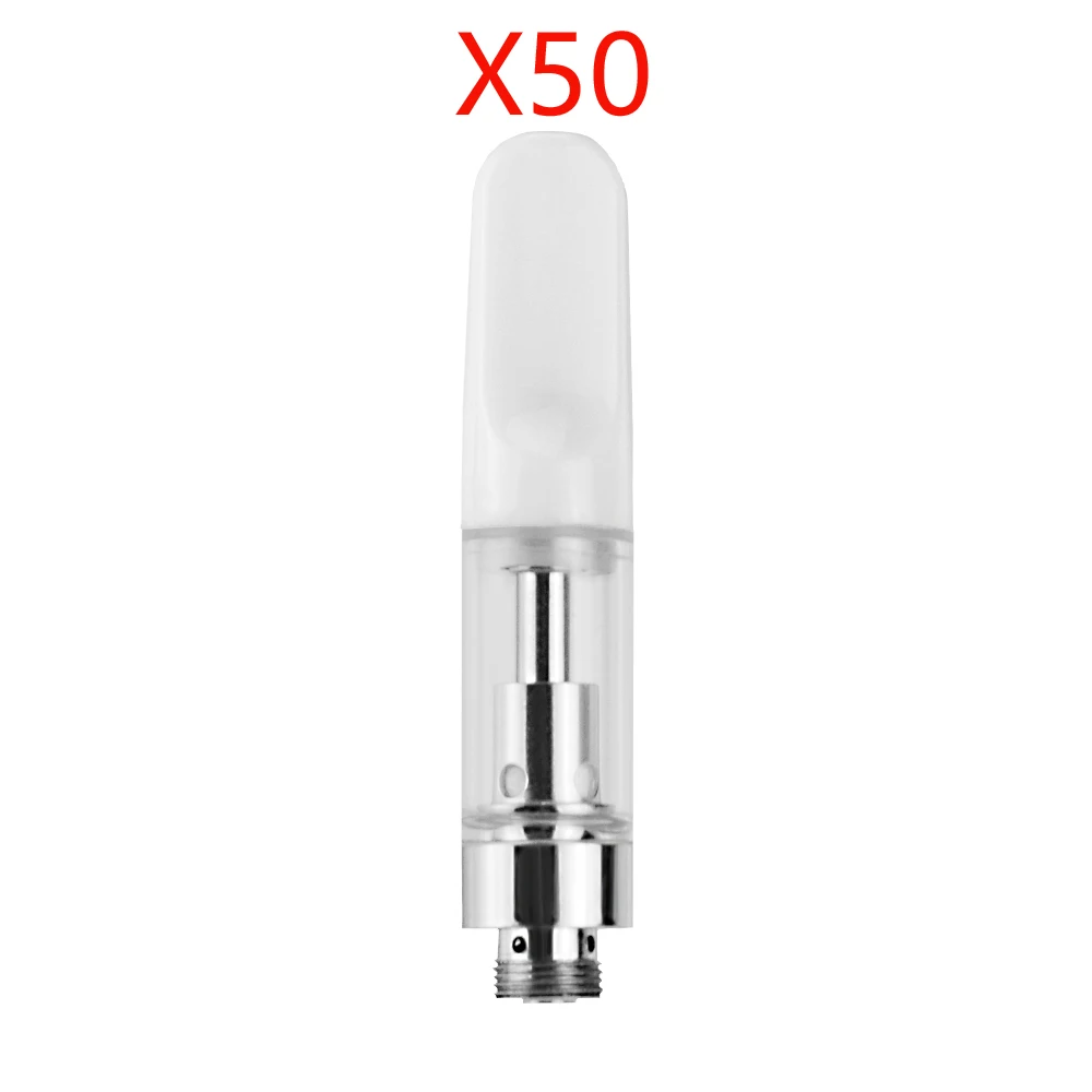 Promo  50PCS/PACK 0.5ml Electronic Cigarette Atomizers CBD Tank Vape Ceramic Cartridge Thick Oil Carts 510