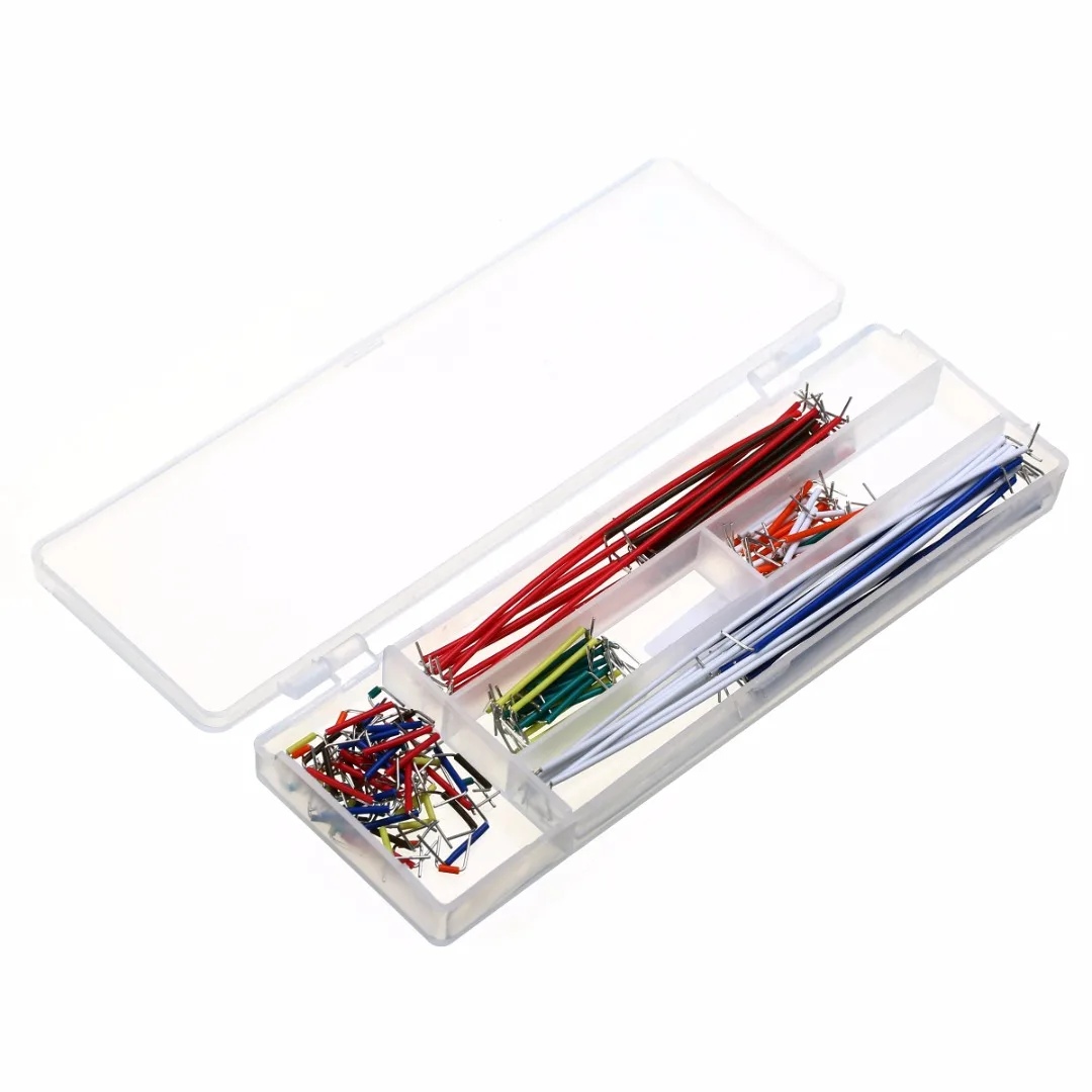 140pcs Solderless Breadboard Jumper 22 AWG Solid Wires Cable Kit Set with Plastic Box 9Colors