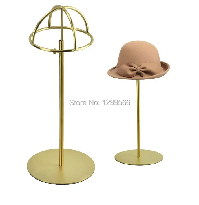 Высококачественная модная металлическая вешалка для прихожей из нержавеющей стали, золотистая шляпка для рисования, витрина для парика