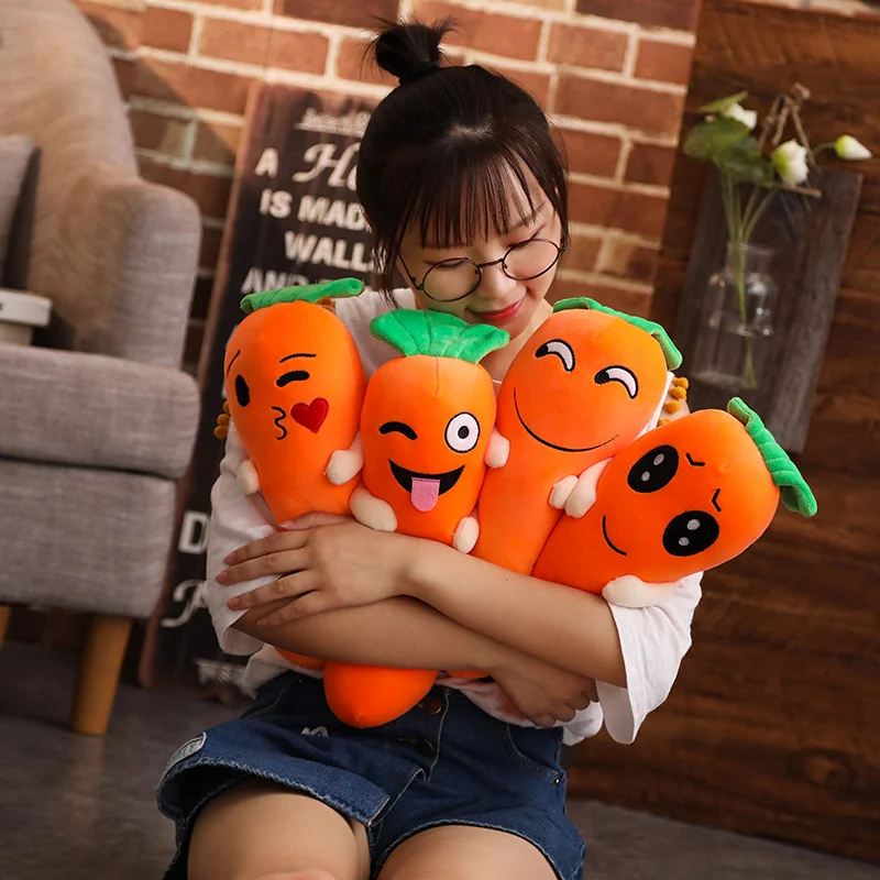 Плюшевая морковка Kawaii оранжевая Подушка мягкая морковь мультфильм