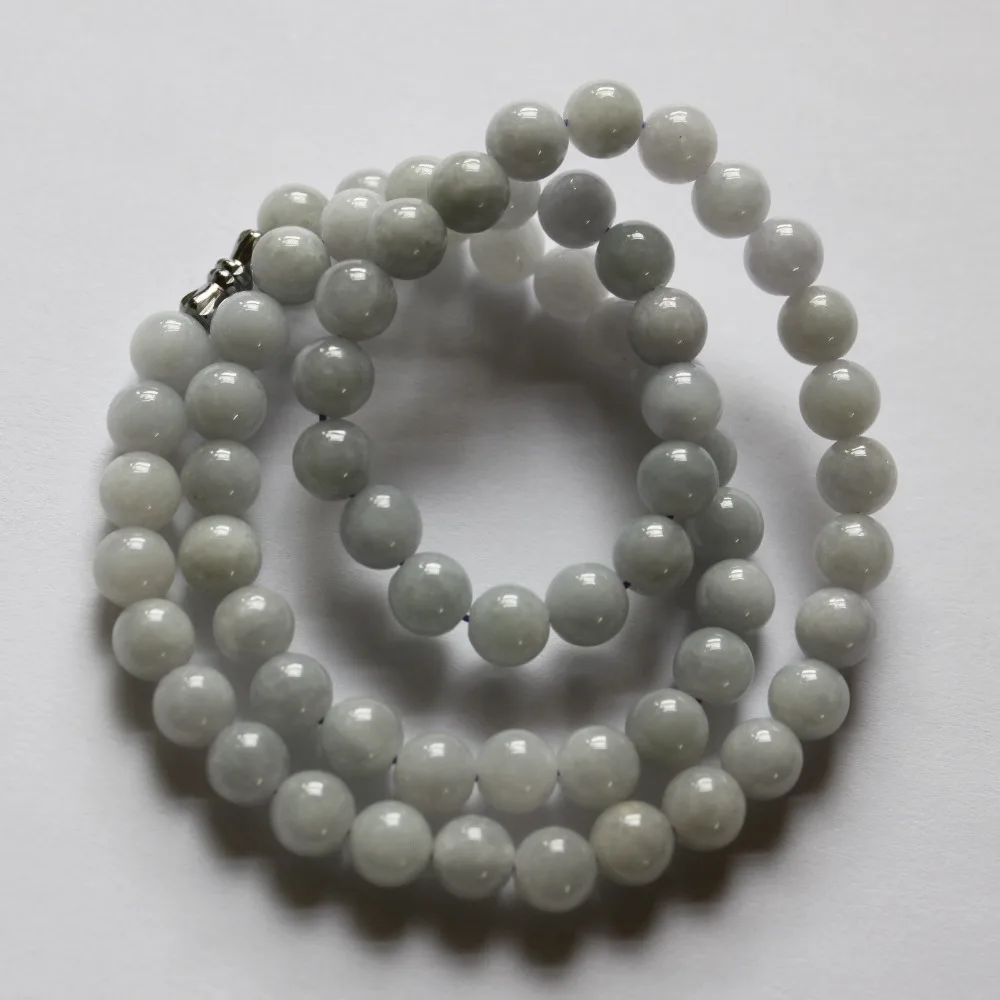 

0234 Gorgeous Light Levender Jadeite JADE Beads Necklace