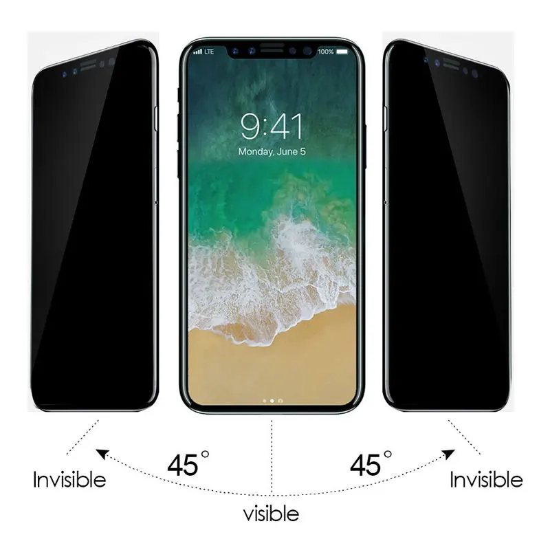 

Anti-peep Privacy anti-fingerprint tempered glass screen protector film for iPhoneX screen protector