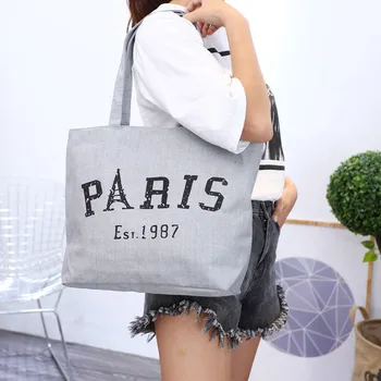 

New Women's Canvas Shoulder Bags Soft Handbag Casual Cloth Tote School girl Bag Woman Cotton Shopping Bags Ladies Shopper Bags