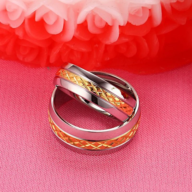 Fashion Lead & Nickel Free Stainless Steel Couple Rings Set Jewelry Ring for Men Women Engagement Wedding Ring VR313
