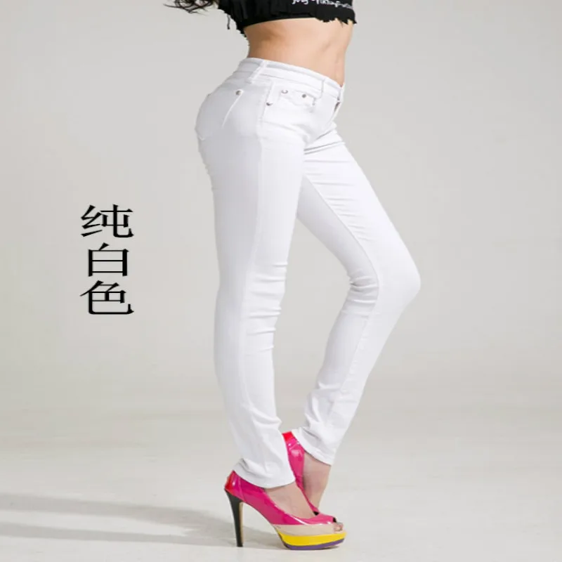 

2018 Fashion Spring Autumn Jeans Candy Color Slim Thin Pants Female Pencil Pants Women Trousers Demin Pants For Women Plus Size