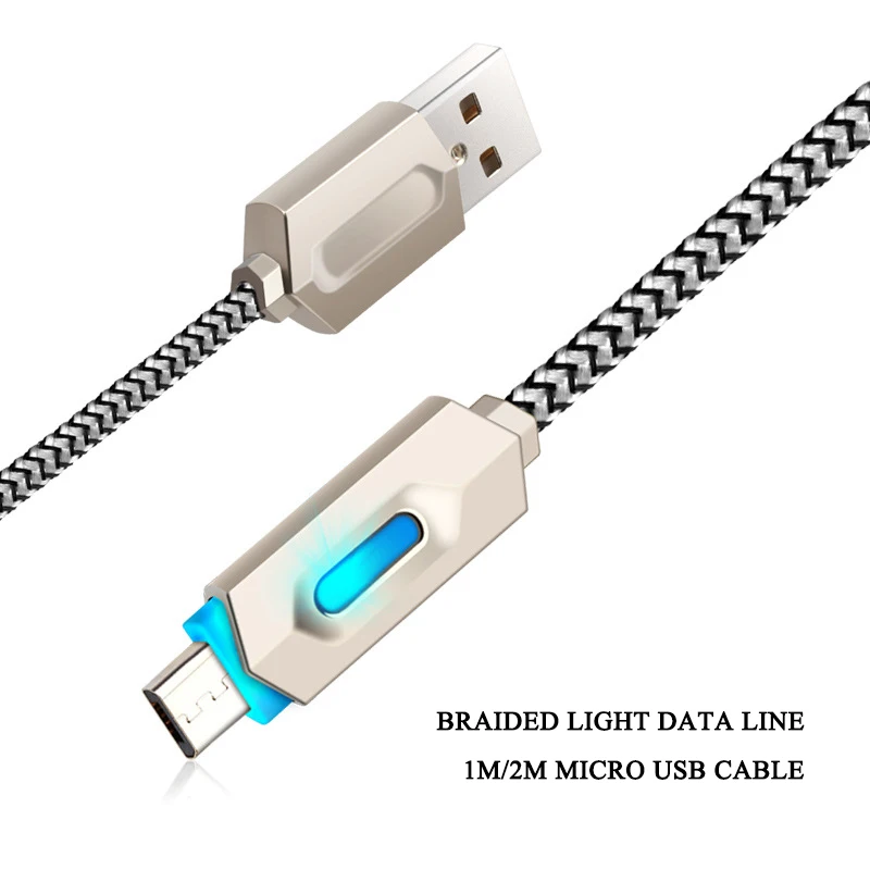 Для мобильного телефона Android USB кабель умный сменный свет Синхронизация данных