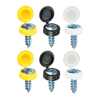 

Universal Car 12Pcs Screws Caps Set Number Plate Tapping Fitting Fixing Kit Plastic&Mental