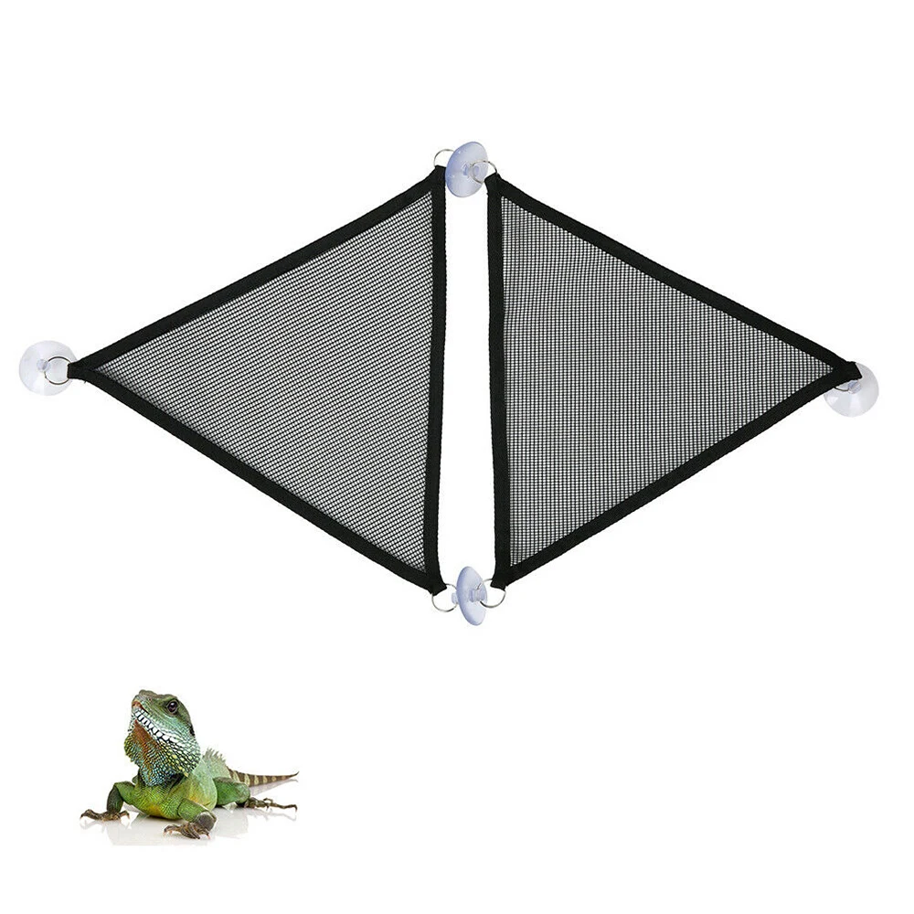 Pet Hammock Mesh Sleeping Bed Play Toys Reptile Hammock Breathable Crawling Pet Mesh With Suction Cup