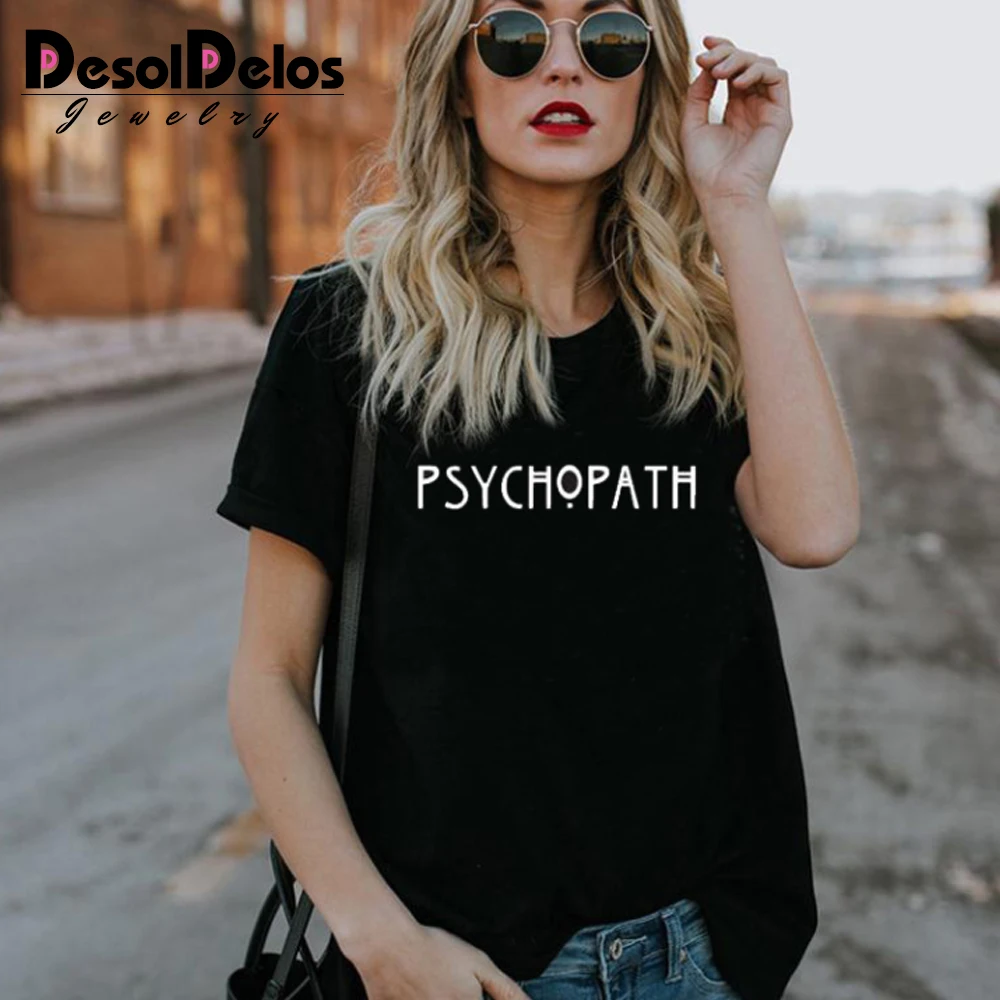 

Factory Sellers American Horror Story Tee Unisex PSYCHO T Shirt Fashion PSYCHOPATH T-Shirt Casual Cotton Funny Women Men T Shirt