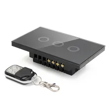 US Standard Remote Control Switch 3 Gangs 3 Way, Smart Wall Light Switch, Wireless Remote Control Touch Light Switch High