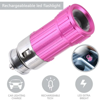

Car Flashlight LED Rechargeable Aluminum Mini Light Lamp Torch Portable Lamp Charged by Car for Outdoor Camping Climbing Working