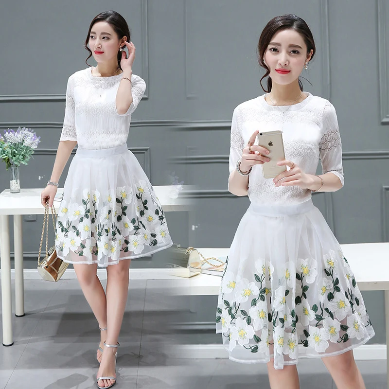 Womens Skirt Suit Set 2016 Summer Elegant Casual Skirts