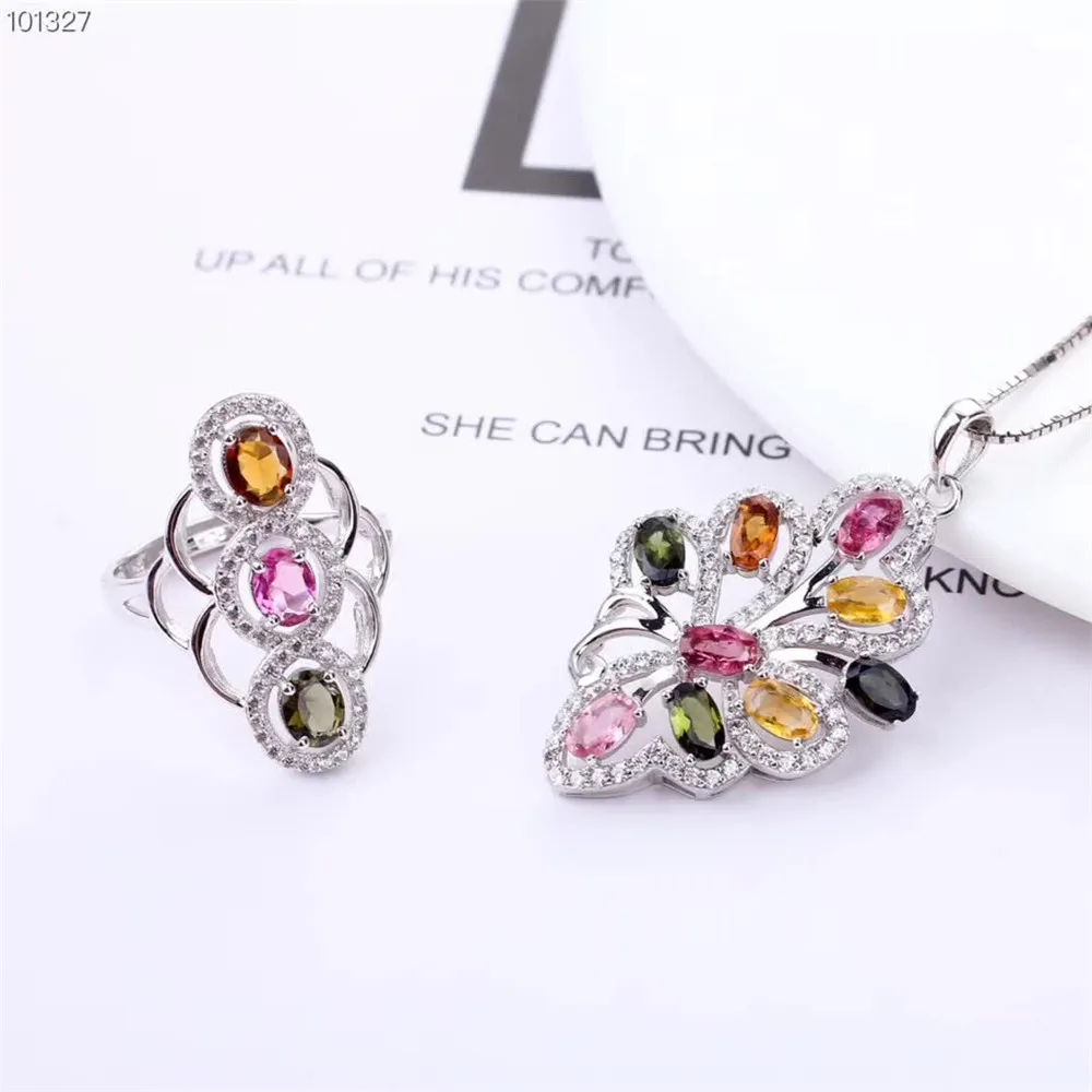 Usine de bijoux en pierres précieuses à la mode unique-conçu 925 argent tourmaline naturelle collie