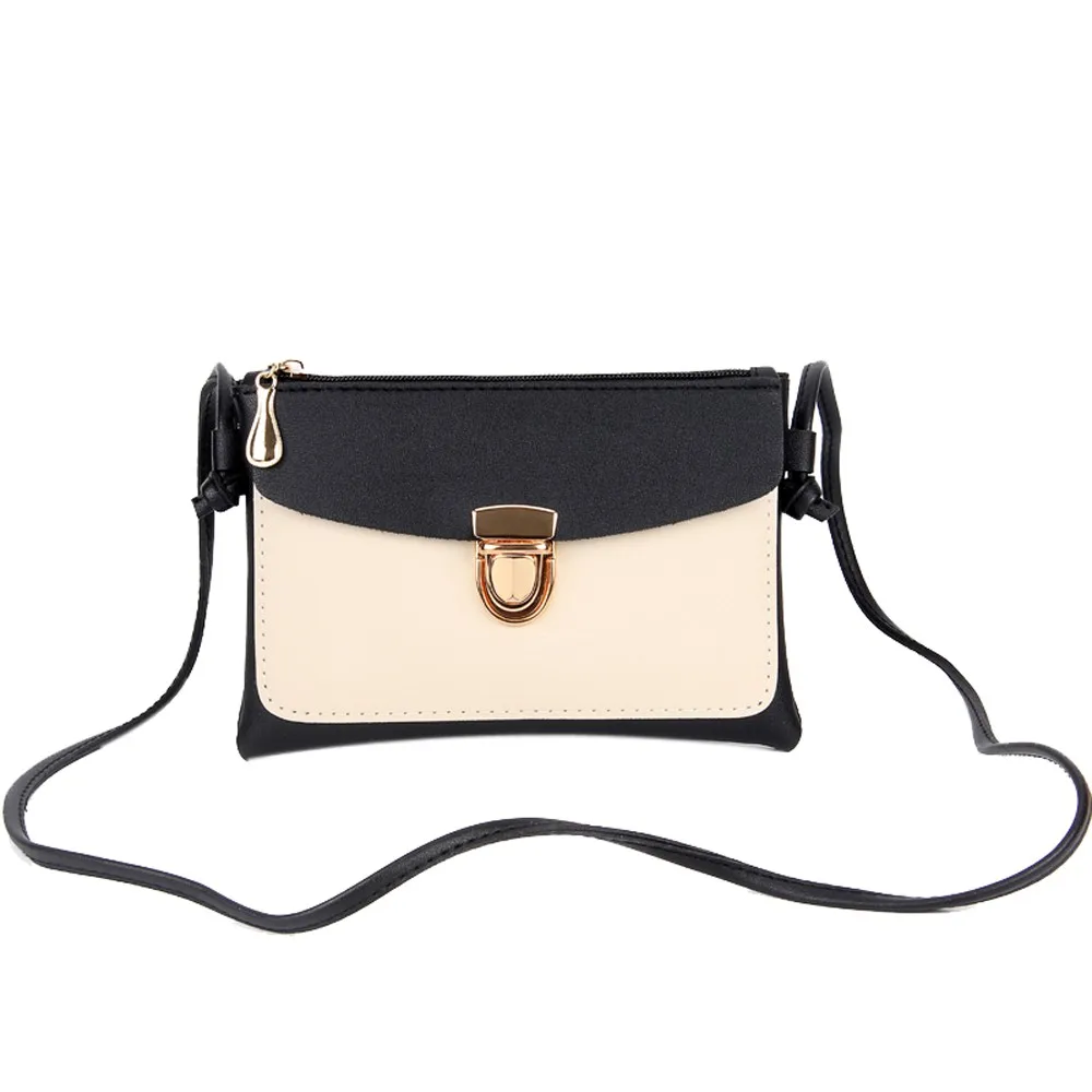 

Fashion Women Female Diagonal Lock Coin Purse Mobile Phone Patchwork Bag Shoulder Bag Hot Sale bolso mujer purse Feminina A40