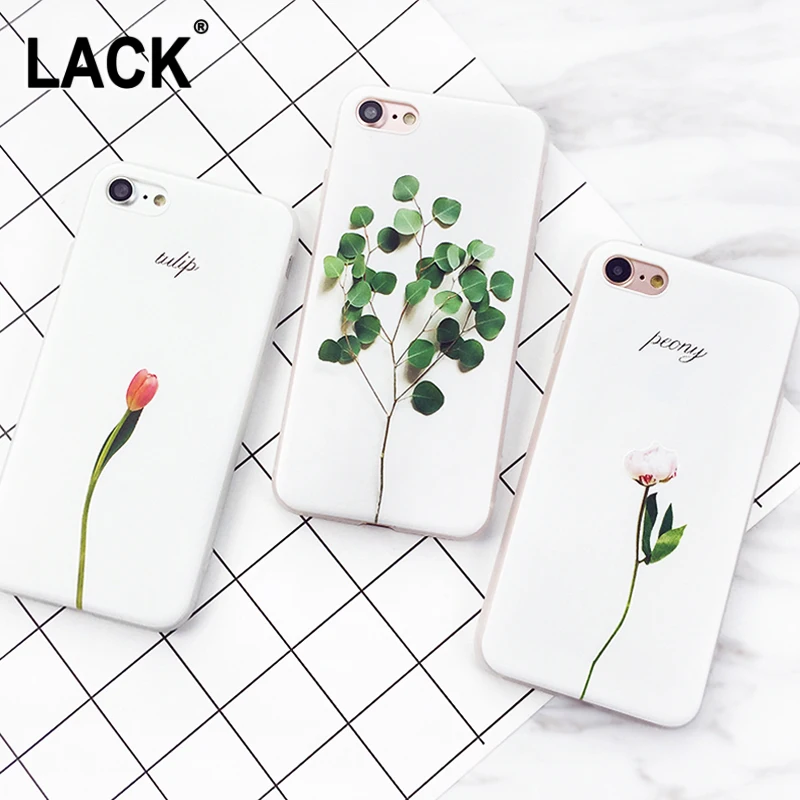

LACK 3D Relief Floral Phone Case For iphone 8 Case Cute Cartoon Plants Leaves Cases Slim Soft TPU Back Cover For iphone8 8 Plus