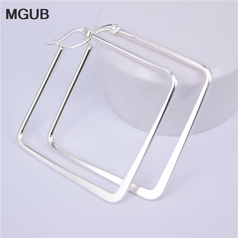

MGUB Punk Style 50mm Metal Square Hoop Earrings For Women 2018 Fashion Jewelry Pendientes Boho Geometric Simple Earrings LH575
